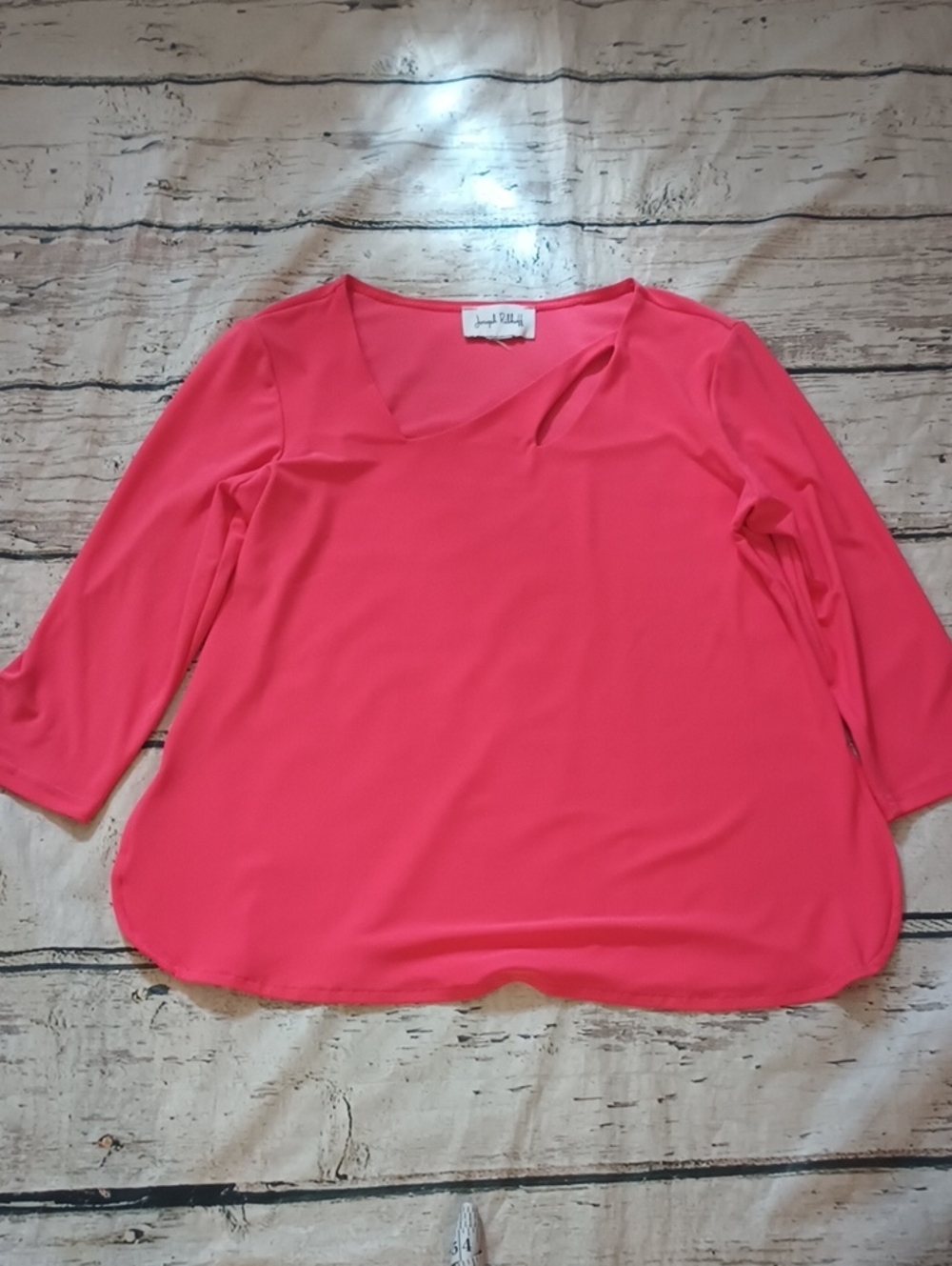 Joseph Ribkoff Dark Pink Cutout Neckline Top Blouse S